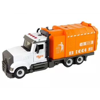 LEAN TOYS Garbage Truck for Unscrewing and Twisting Accessories Orange