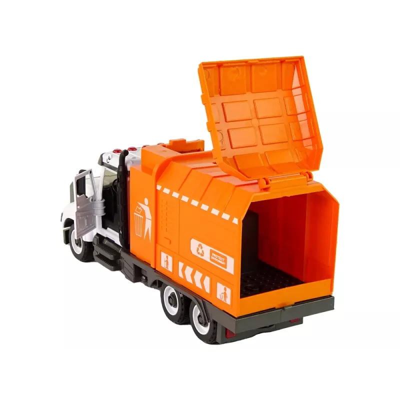 LEAN TOYS Garbage Truck for Unscrewing and Twisting Accessories Orange