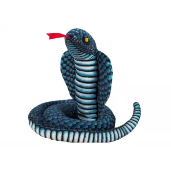 LEAN TOYS Plush Mascot Snake King Cobra Blue 100 cm