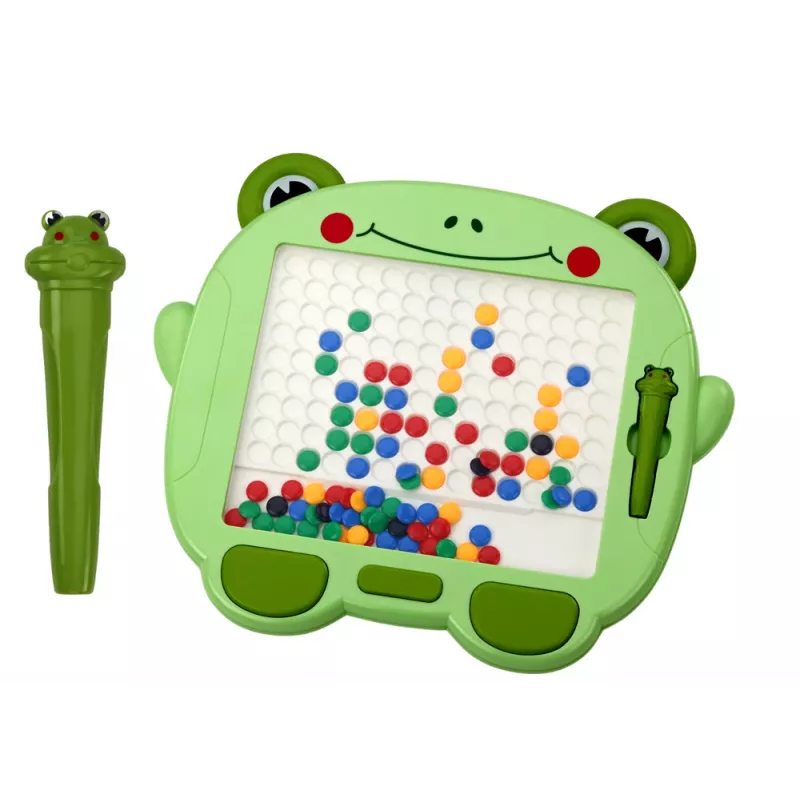 LEAN TOYS Magnetic Educational Board Frog Stylus Pad Green Beads Puzzle