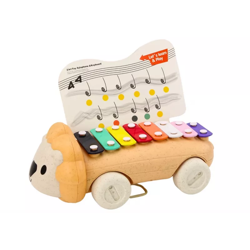 LEAN TOYS Lion Cymbals On Wheels Pull-Along Musical Toy for Toddlers, Colorful Educational Instrument