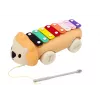 LEAN TOYS Lion Cymbals On Wheels Pull-Along Musical Toy for Toddlers, Colorful Educational Instrument