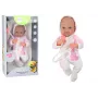 LEAN TOYS Baby Doll with Pacifier, Unicorn Bodysuit, Pink Blanket and Accessories, 35 cm