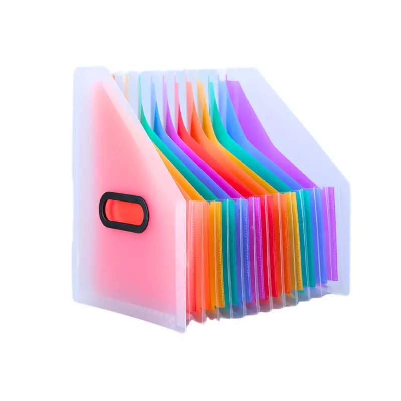 LEAN Vertical Document Organizer Folder Colored Tabs Pockets A4