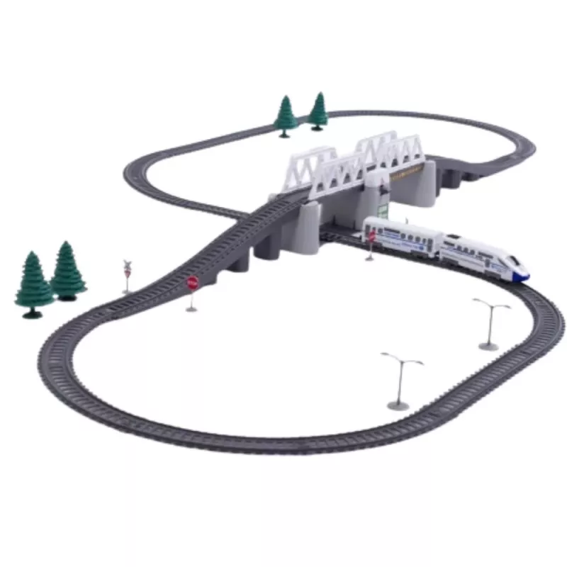 LEAN TOYS Electric Train Set with Drawbridge and 366 cm Track