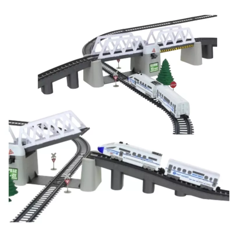 LEAN TOYS Electric Train Set with Drawbridge and 366 cm Track