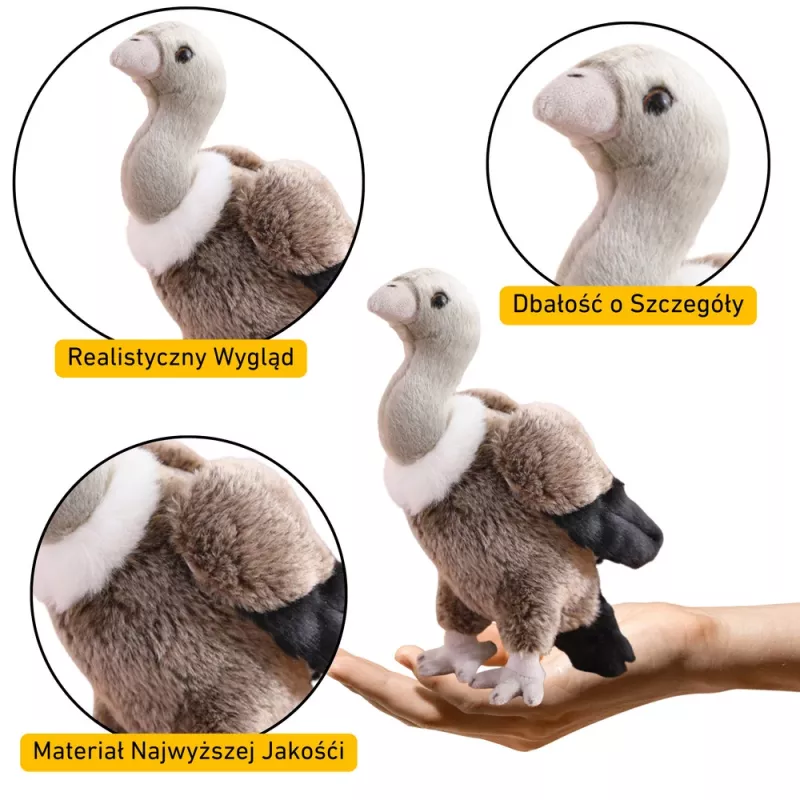 LEAN TOYS Plush Vulture Bird Plush Toy Mascot Cuddly Toy 25cm