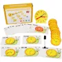 LEAN TOYS Educational Learning Clock Set with Dry Erase Marker and Activity Cards