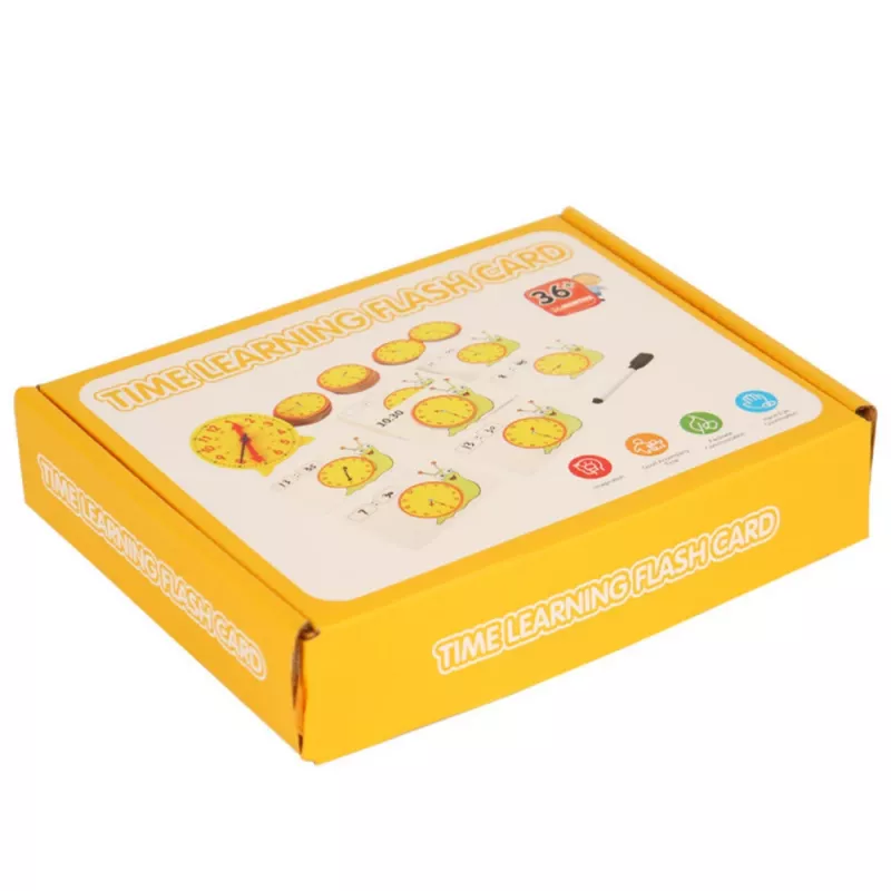 LEAN TOYS Educational Learning Clock Set with Dry Erase Marker and Activity Cards