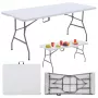 LEAN Folding Table with Lock, White, 180 x 74 cm