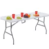 LEAN Folding Table with Lock, White, 180 x 74 cm