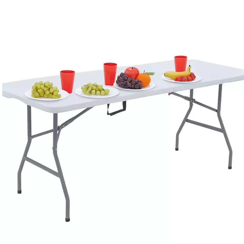 LEAN Folding Table with Lock, White, 180 x 74 cm