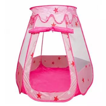 LEAN TOYS Children's Play Tent, Dry Pool, Ball Pit, Garden Room, Stars, Pink