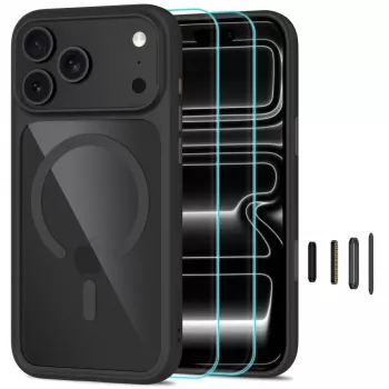 TECH-PROTECT MAGONE MagSafe Case & Glass 2-Pack for iPhone 17 Pro Max / 18 Pro Max - Black/Clear