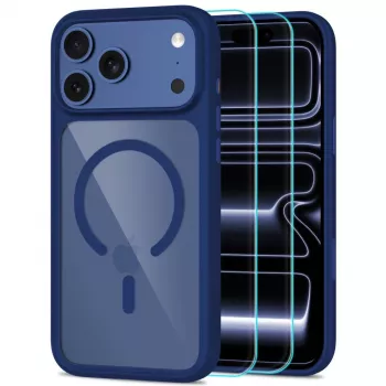 TECH-PROTECT MagOne MagSafe Case + Glass 2-Pack for iPhone 17 Pro / 18 Pro Deep Blue/Clear