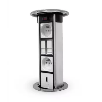 LEGRAND EM/HU-STP-1S-3EU Desktop Column Empty Enclosure for 8 Modules, Aluminium/Black