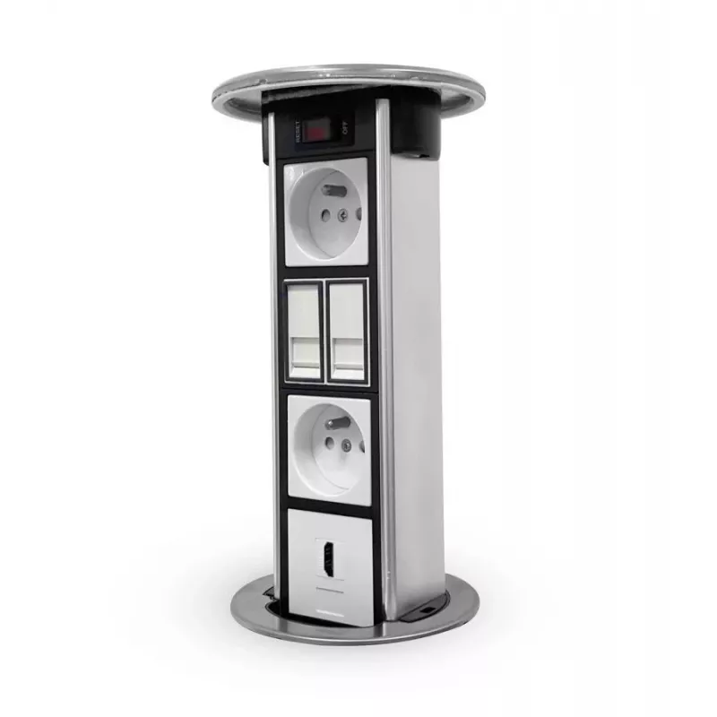 LEGRAND EM/HU-STP-1S-3EU Desktop Column Empty Enclosure for 8 Modules, Aluminium/Black