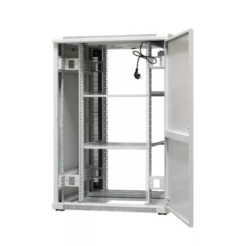 EmiterNet Top 24U Free-standing Rack Cabinet, 800x800x1180 mm, Glass Front Door, Black EM/SH05D-8824