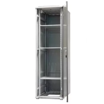 EMITER EmiterNet Top 42U Free-Standing Rack Cabinet, 600x1000x1980 mm, Glass Front Door, Black EM/SH05D-6042