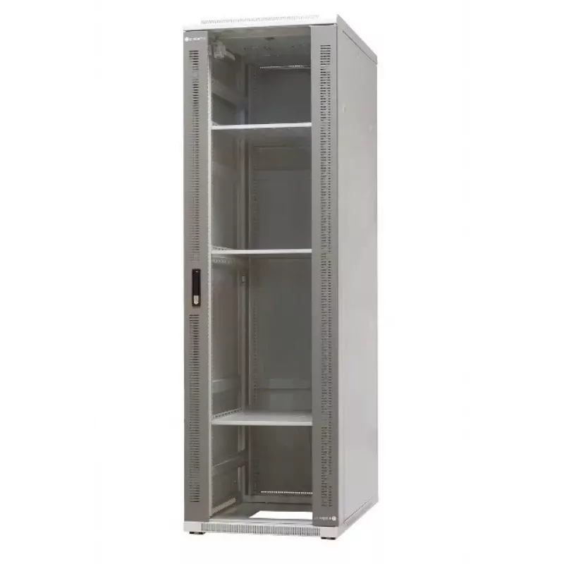 EMITER EmiterNet Top 42U Free-Standing Rack Cabinet, 600x1000x1980 mm, Glass Front Door, Black EM/SH05D-6042