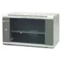 EMITER EM/AP6406 19-Inch 6U Wall-Mount Network Cabinet, 600x450x370 mm, Tempered Glass Door, Steel, Black