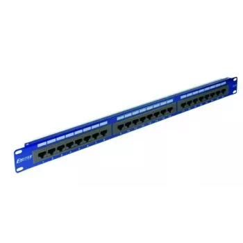 EMITERNET 19 inch 24-Port Cat.6 UTP Patch Panel with Integrated Shelf, 1U, Blue DCN/PPFA-951K-248-C6