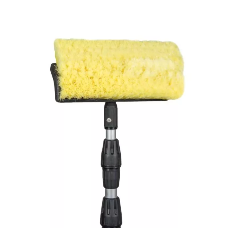 Bradas ESQ2356 Scrub Brush Head with Hard PP Bristles for Heavy-Duty Cleaning, Green/Black, Screw-On Handle