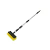 Bradas ESQ2356 Scrub Brush Head with Hard PP Bristles for Heavy-Duty Cleaning, Green/Black, Screw-On Handle