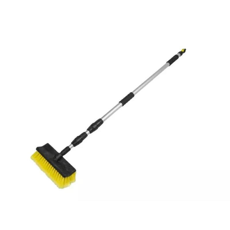 Bradas ESQ2356 Scrub Brush Head with Hard PP Bristles for Heavy-Duty Cleaning, Green/Black, Screw-On Handle