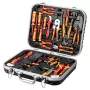 NEO TOOLS 25-Piece Electrician's Tool Case Set, VDE Insulated Hand Tools with Voltage Tester, Wire Stripper, Pliers, Screwdrivers, and Accessories in Durable Plastic Carry Case