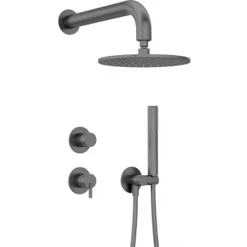 DEANTE Arnika Nero Concealed Shower Set with Overhead Shower, Matte Black