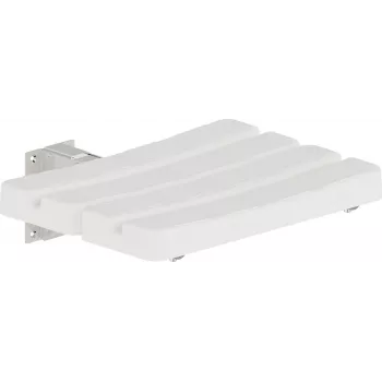 DEANTE NIL_651A Folding Wall Shower Seat, White ABS Plastic, Aluminum Frame, 150 kg Load Capacity
