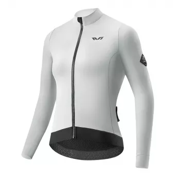 ROCKBROS YDWT006 TVI Women's Cycling Jacket - Windproof Water-Resistant Thermal Fleece Lined, White-Grey, Size S