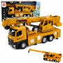 LEAN TOYS 1:12 RC Truck with Crane - Metal Cab, Lights, Sounds, 2.4GHz 8-Channel Remote Control