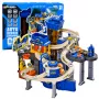LEAN TOYS Interactive Track Car Parking Workshop Car Wash with 8 Blue Cars