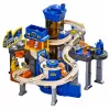 LEAN TOYS Interactive Track Car Parking Workshop Car Wash with 8 Blue Cars