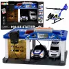 LEAN TOYS Police Station Garage with 2 Cars, Helicopter, Walkie-Talkie, Lights & Sounds | 31588