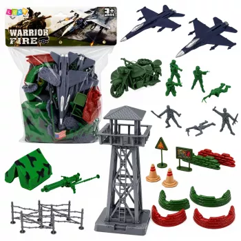 LEAN TOYS Military Set Soldiers Figures Military Vehicles Tower Accessories 72 pcs.