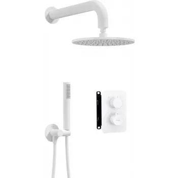 DEANTE Concealed Thermostatic Shower Set with BOX System and Rain Shower Head, Matte Black