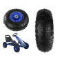 LEAN TOYS Gokart Wheel A15 Blue - 280 mm Pneumatic Replacement Wheel with 12 mm Bore, All-Terrain Tread, Ball Bearings, Schrader Valve, Inner Tube Included