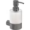 DEANTE ADR_D421 Wall-Mounted Manual Liquid Soap Dispenser, 1L, White ABS Plastic, Key Lock, Transparent Window