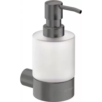 DEANTE ADR_D421 Wall-Mounted Manual Liquid Soap Dispenser, 1L, White ABS Plastic, Key Lock, Transparent Window