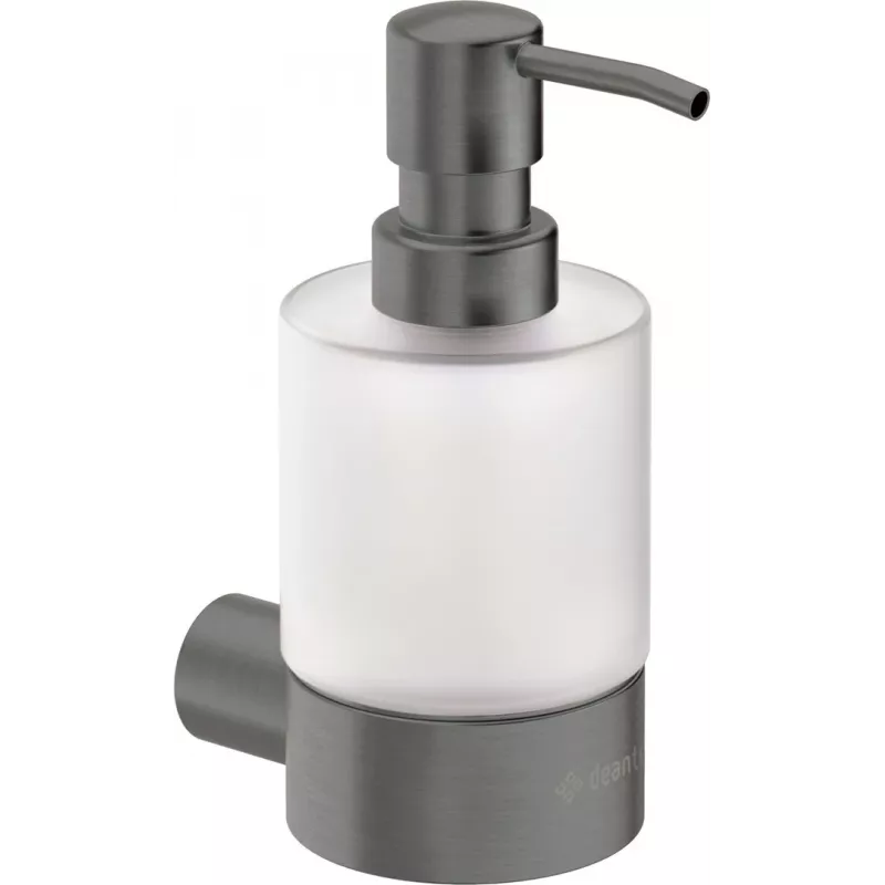 DEANTE ADR_D421 Wall-Mounted Manual Liquid Soap Dispenser, 1L, White ABS Plastic, Key Lock, Transparent Window