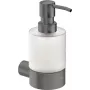 DEANTE ADR_D421 Wall-Mounted Manual Liquid Soap Dispenser, 1L, White ABS Plastic, Key Lock, Transparent Window