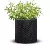 KETER 29197833939 Cylinder Planter Grey 12L Durable Resin Flower Pot with Drainage