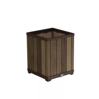 KETER Flower pot Deco Square Tall Planter Walnut