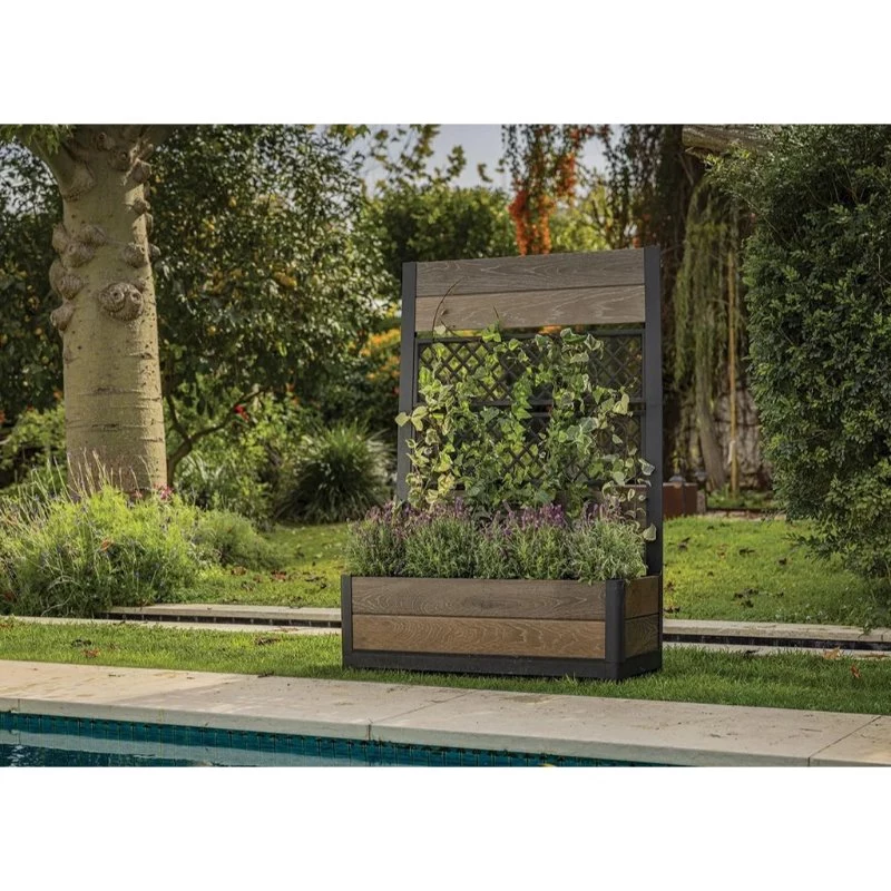KETER Deco Tulip 110L 2-Rhombus Walnut Mesh Flower Pot
