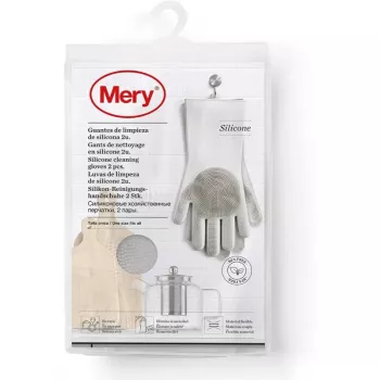MERY Silicone cleaning gloves 2pcs 34,5x15,5x2,6cm light grey