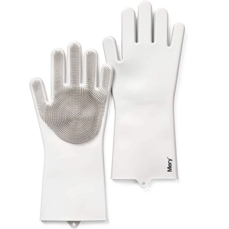 MERY Silicone cleaning gloves 2pcs 34,5x15,5x2,6cm light grey