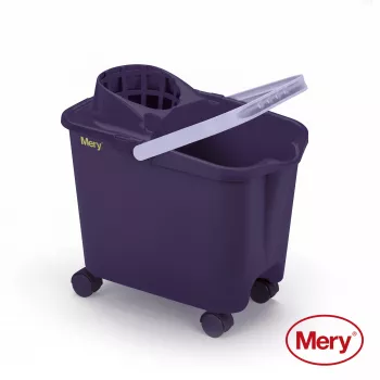 MERY Bucket 14L with push-on wheels purple
